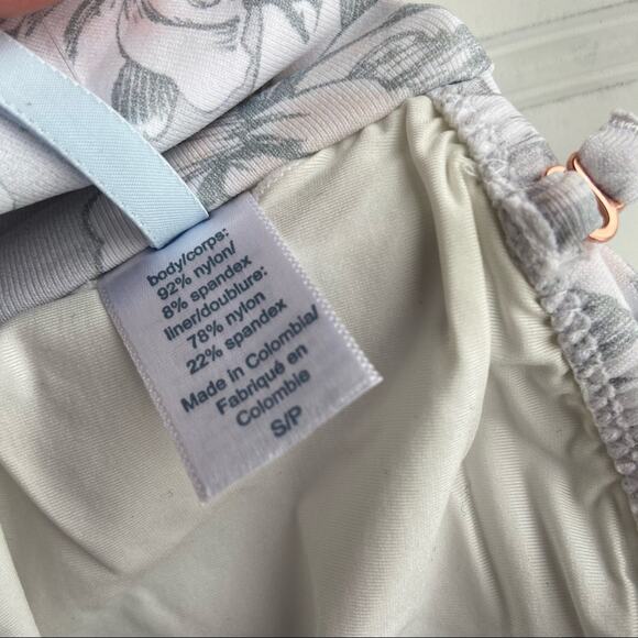 REVOLVE Eberjey M Grey Floral Spring Blossom Amala Strapless Bandeau Bikini Top - Picture 6 of 8